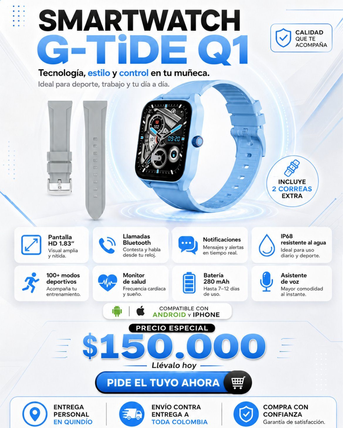 Smartwatch G-Tide Q1