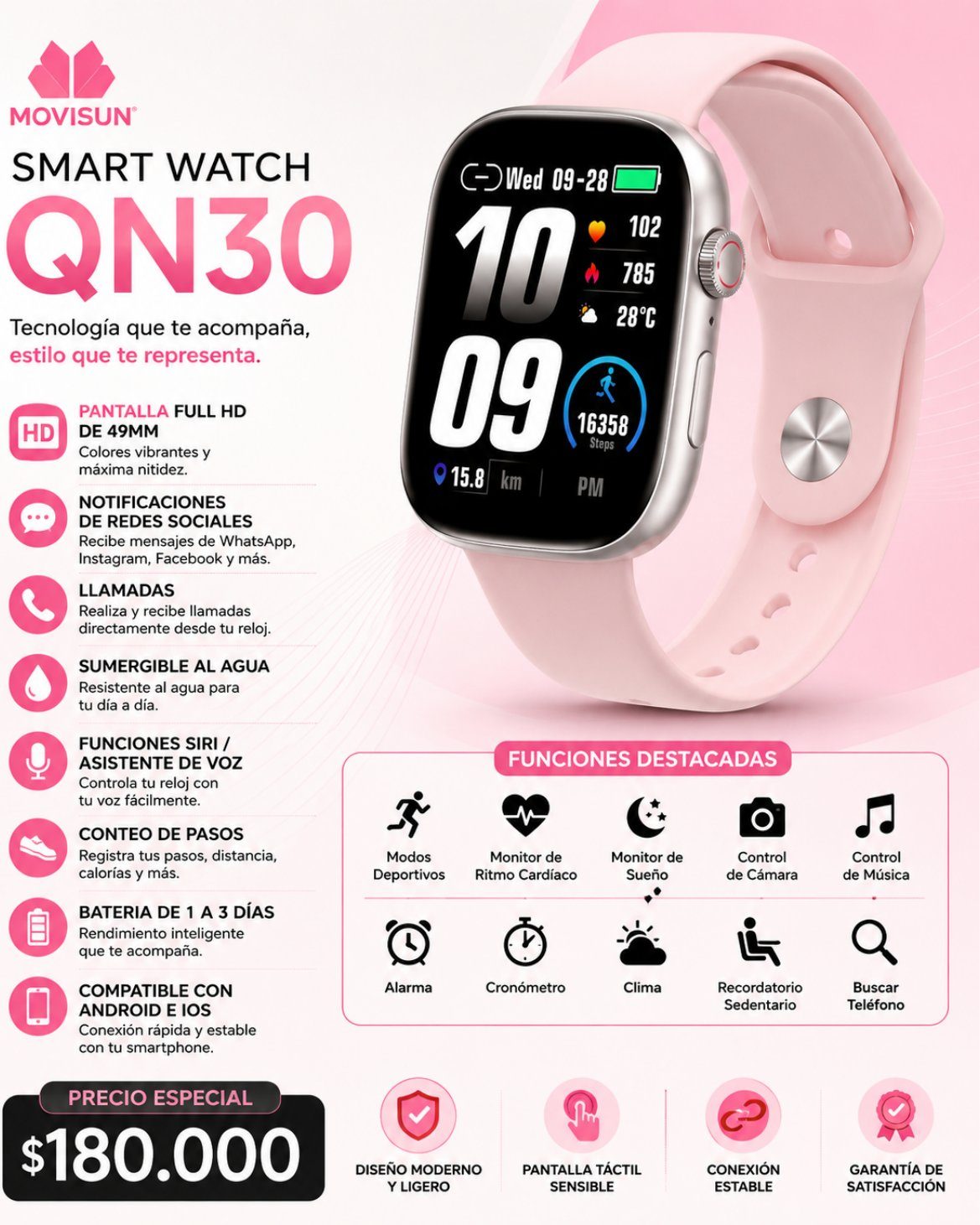 Smartwatch Movisun QN30