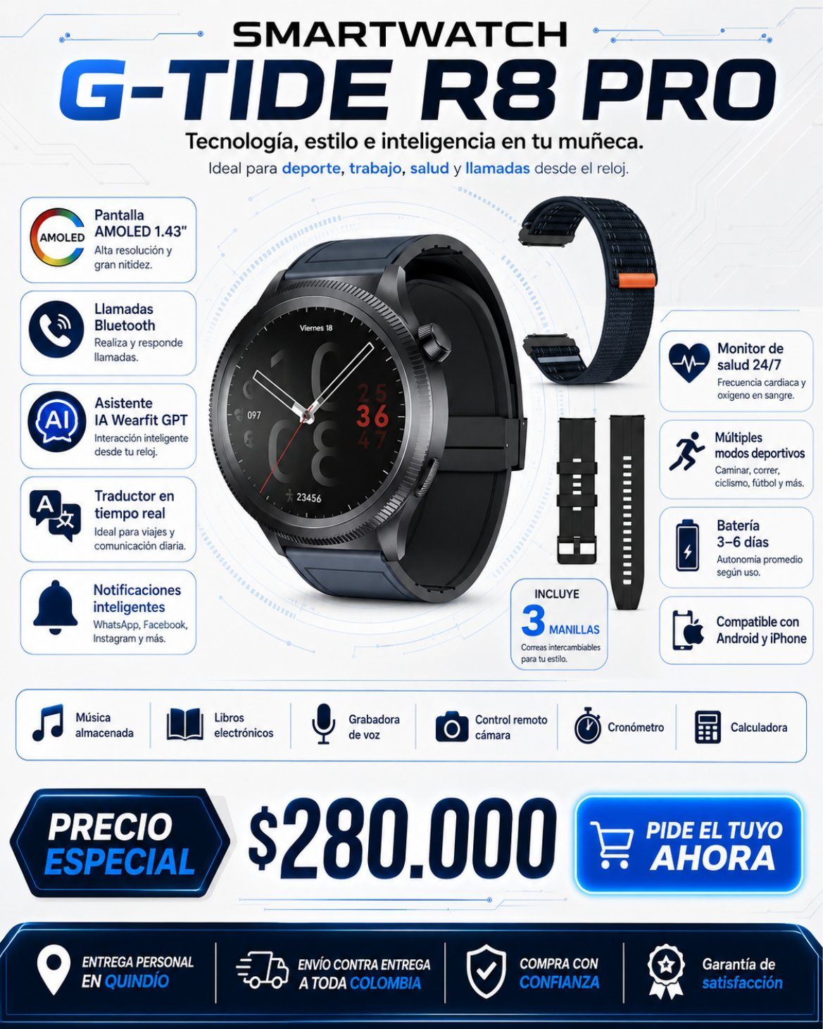 Smartwatch G-Tide R8 Pro