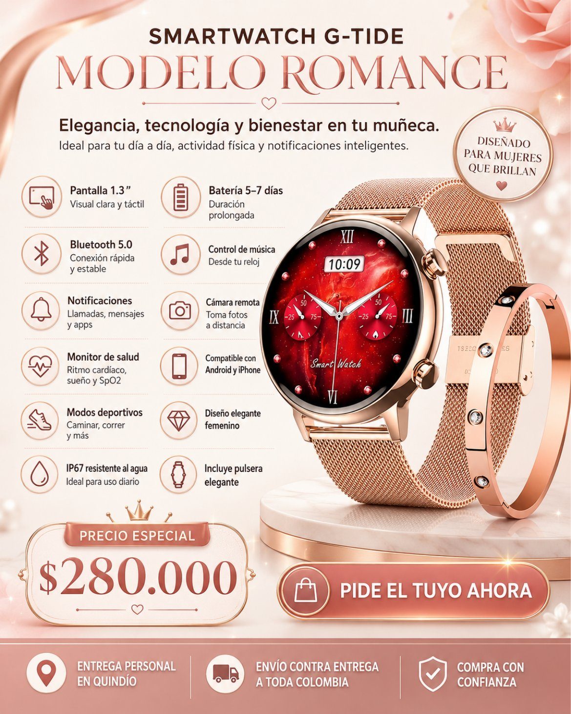 Smartwatch G-Tide Modelo Romance