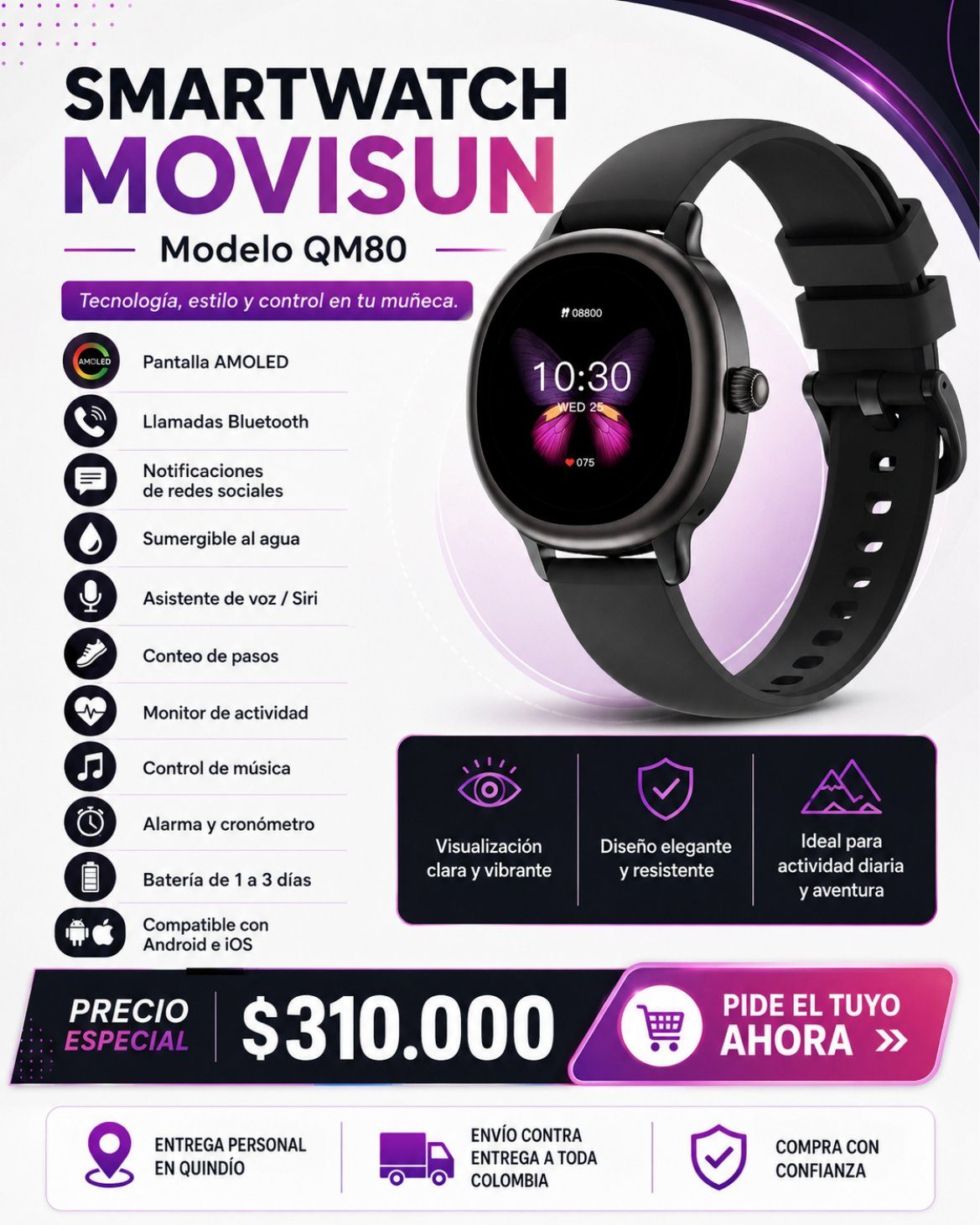 Smartwatch Movisun QM80