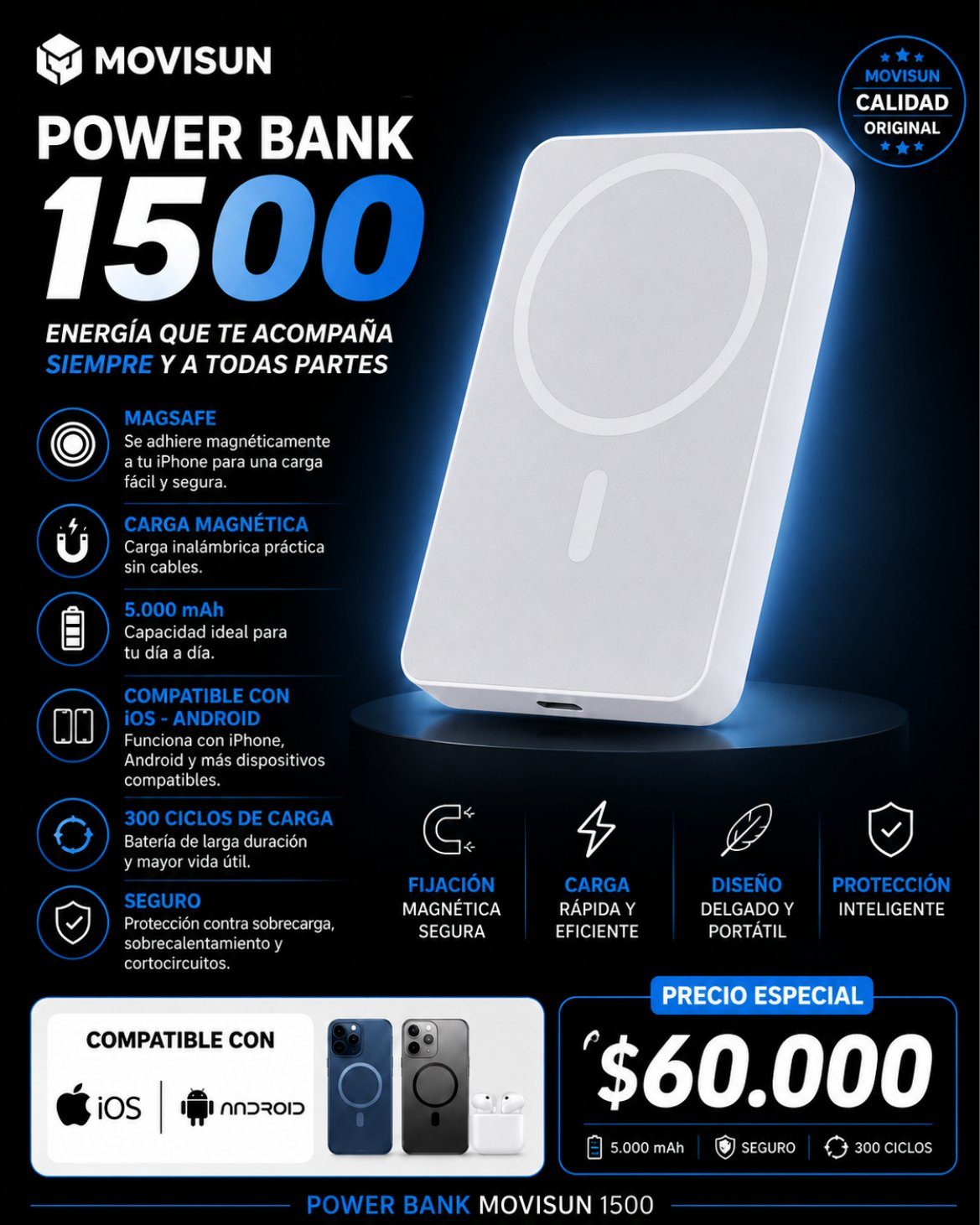 Power Bank Movisun 1500