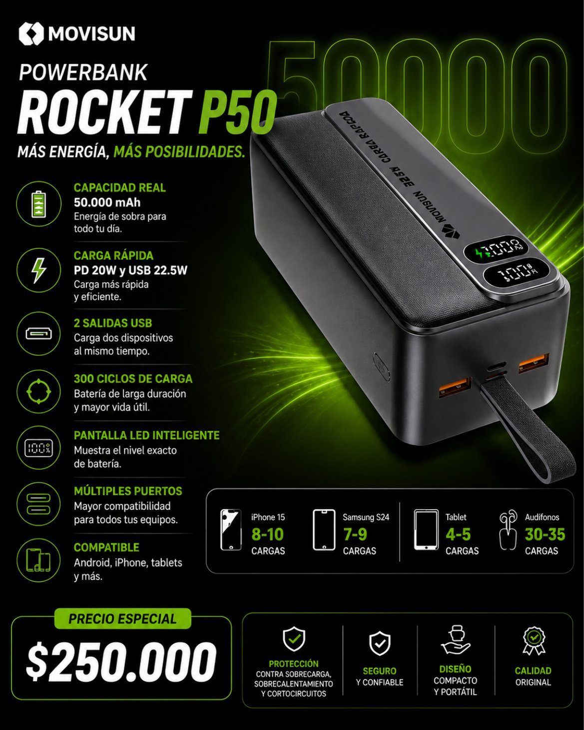 Powerbank Rocket P50