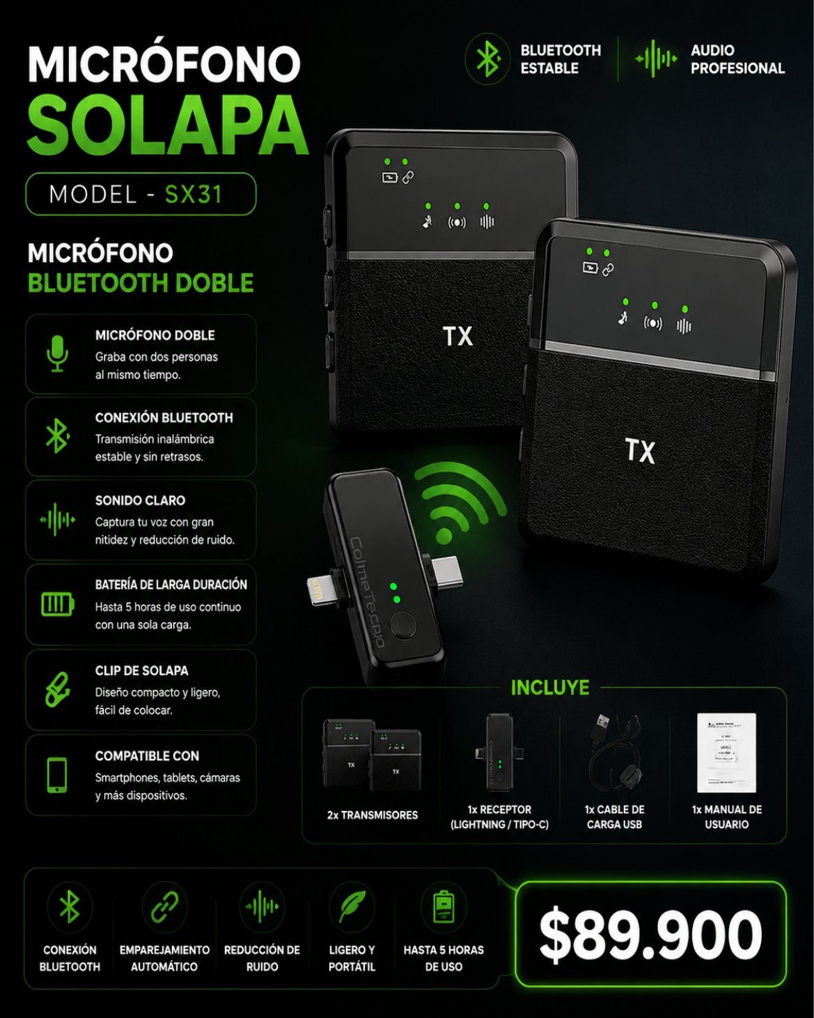 Micrófono Solapa SX31